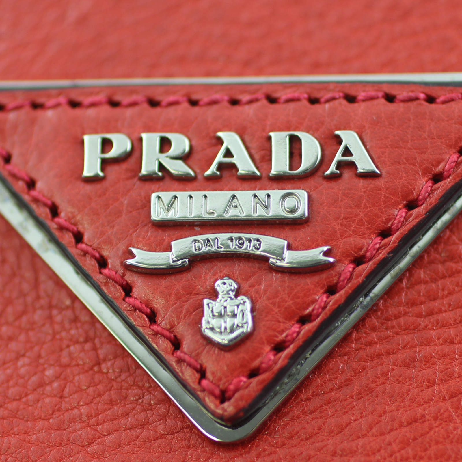 Prada Twin Pocket Glace Calfskin Tote Logo