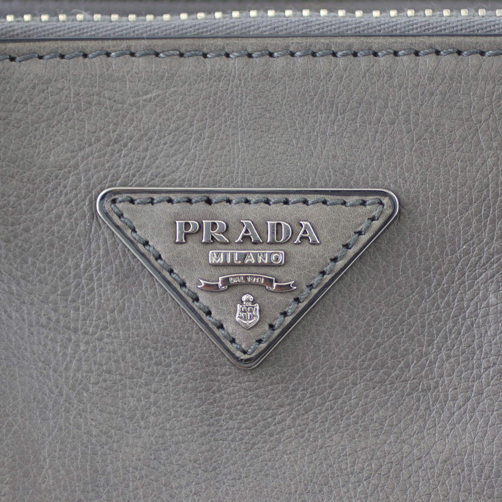 Prada Twin Pocket Glace Calfskin Tote Logo