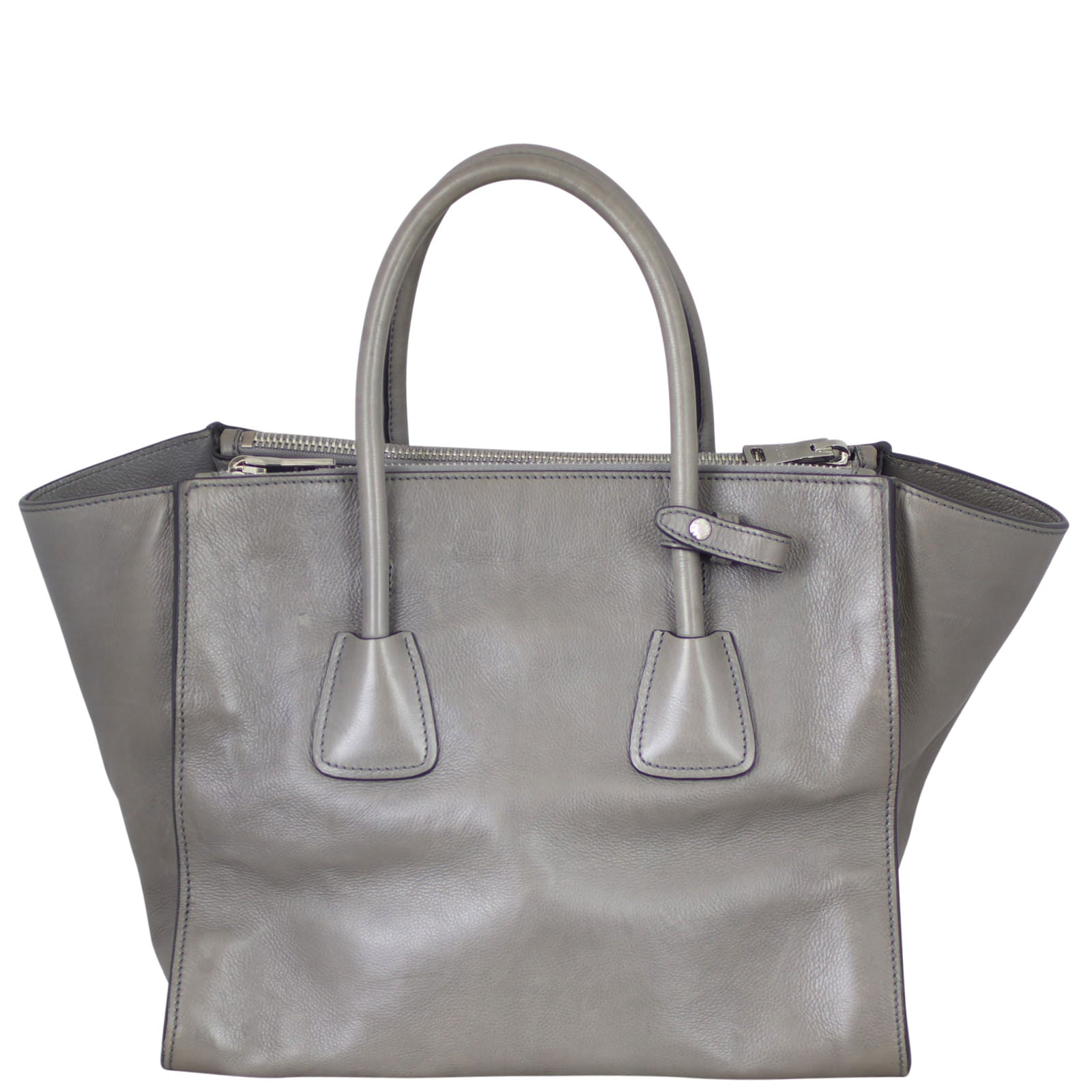 Prada Twin Pocket Glace Calfskin Tote Back