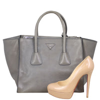 Prada Twin Pocket Glace Calfskin Tote Shoe
