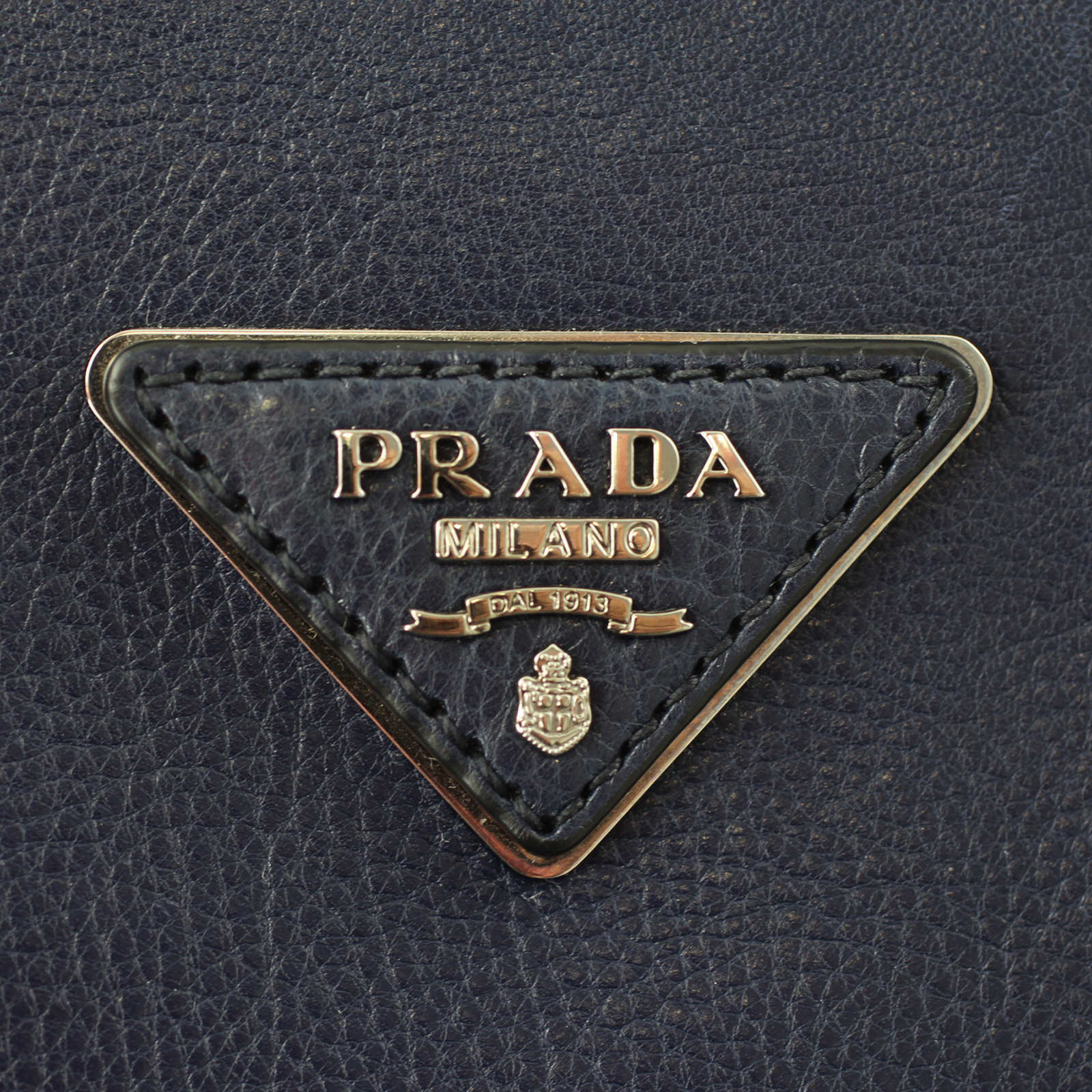 Prada Twin Pocket Glace Calfskin Tote Logo