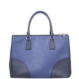 Prada Two Tone Saffiano Lux Galleria Double Zip Tote Back