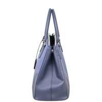 Prada Two Tone Saffiano Lux Galleria Double Zip Tote Side