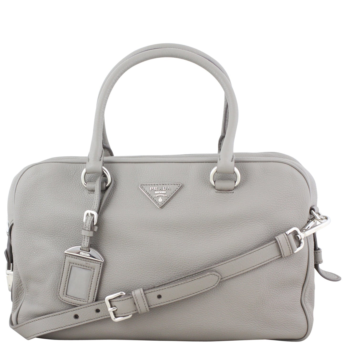 Prada Vitello Daino Bauletto Bag Front Strap