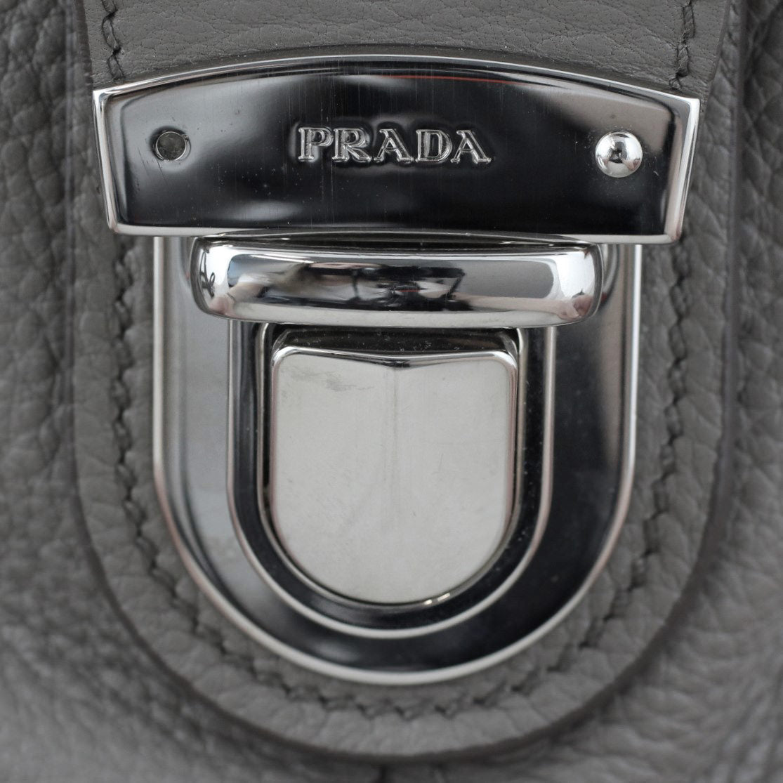 Prada Vitello Daino Bauletto Bag Logo