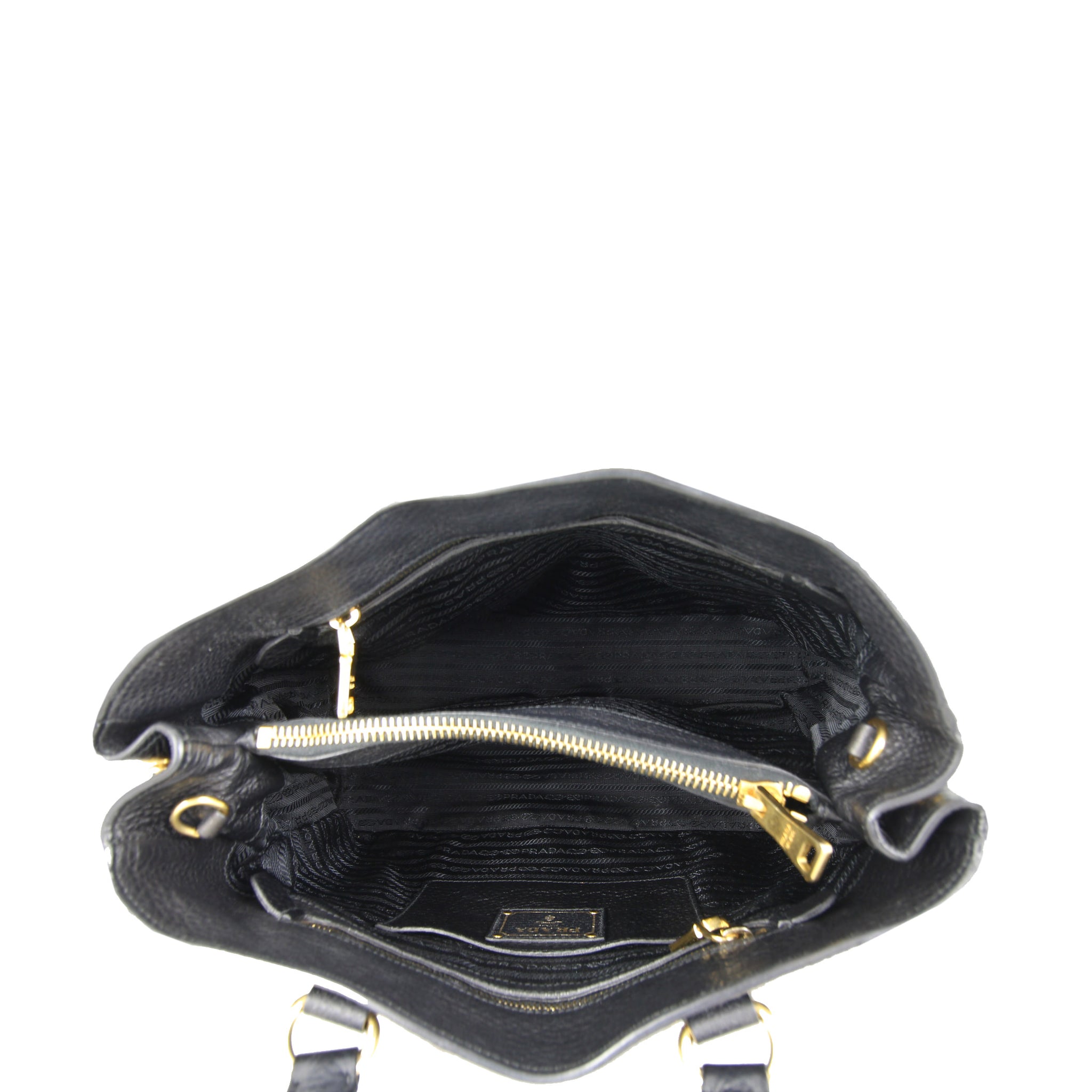 Prada Vitello Daino Bauletto Tote Interior