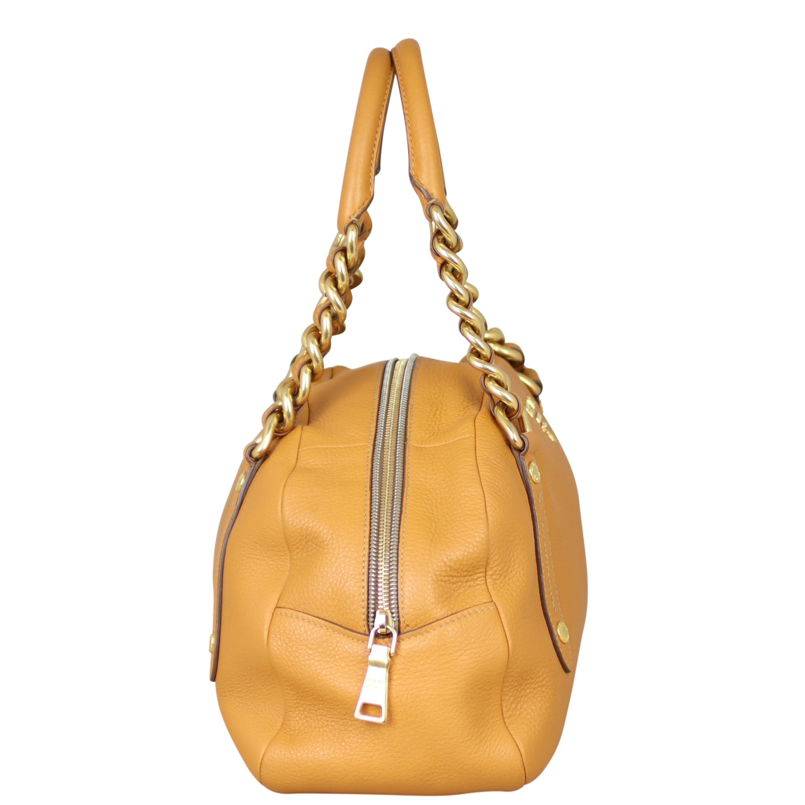 Prada Vitello Daino Bowler Bag Side