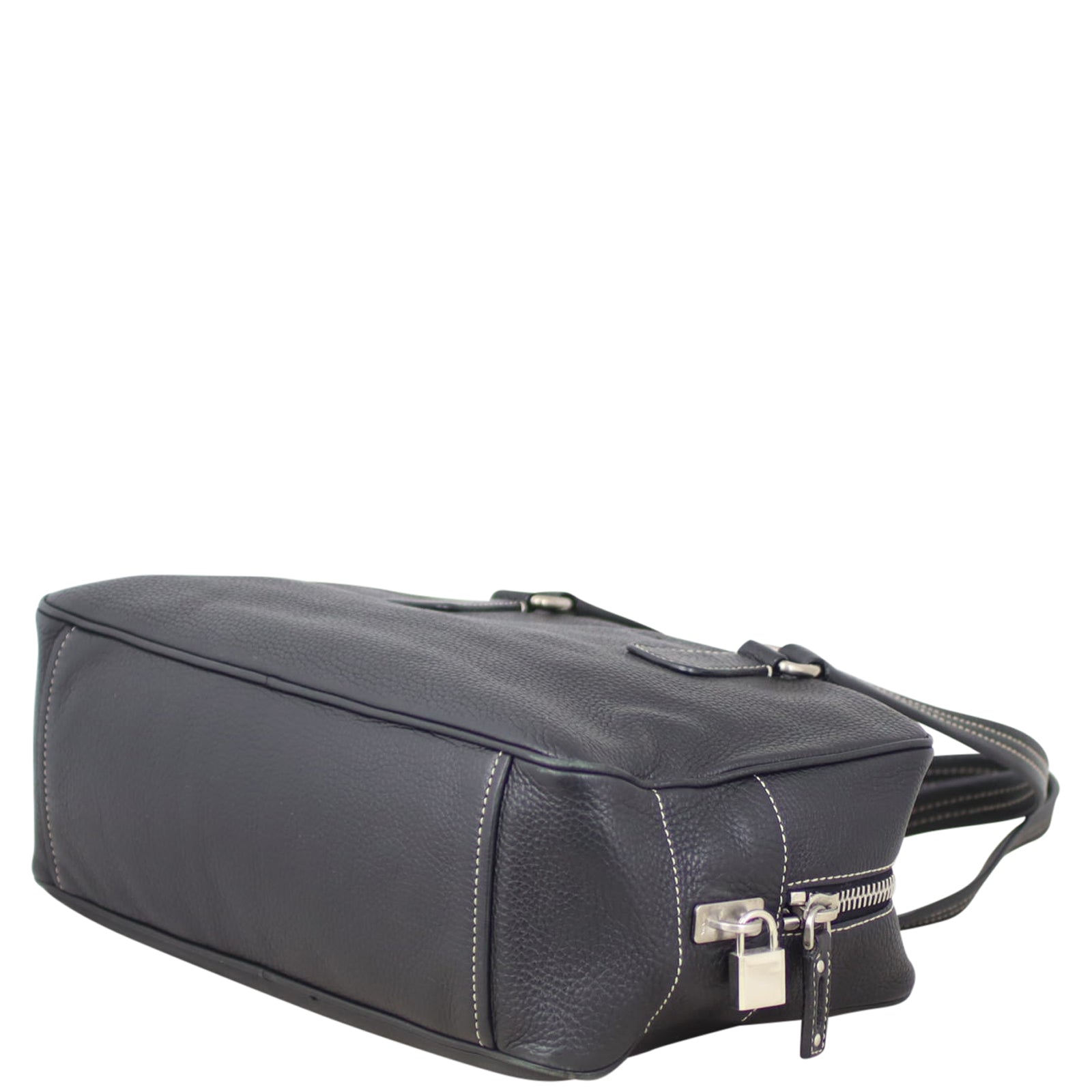 Prada Vitello Daino Contrast Stitch Bowler Corner