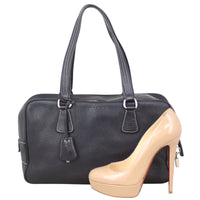 Prada Vitello Daino Contrast Stitch Bowler Shoe