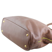 Prada Vitello Daino Expandable Shopper Tote corner