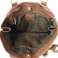 Prada Vitello Daino Expandable Shopper Tote interior