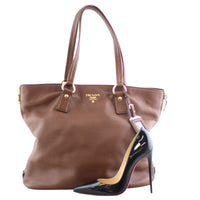 Prada Vitello Daino Expandable Shopper Tote scale