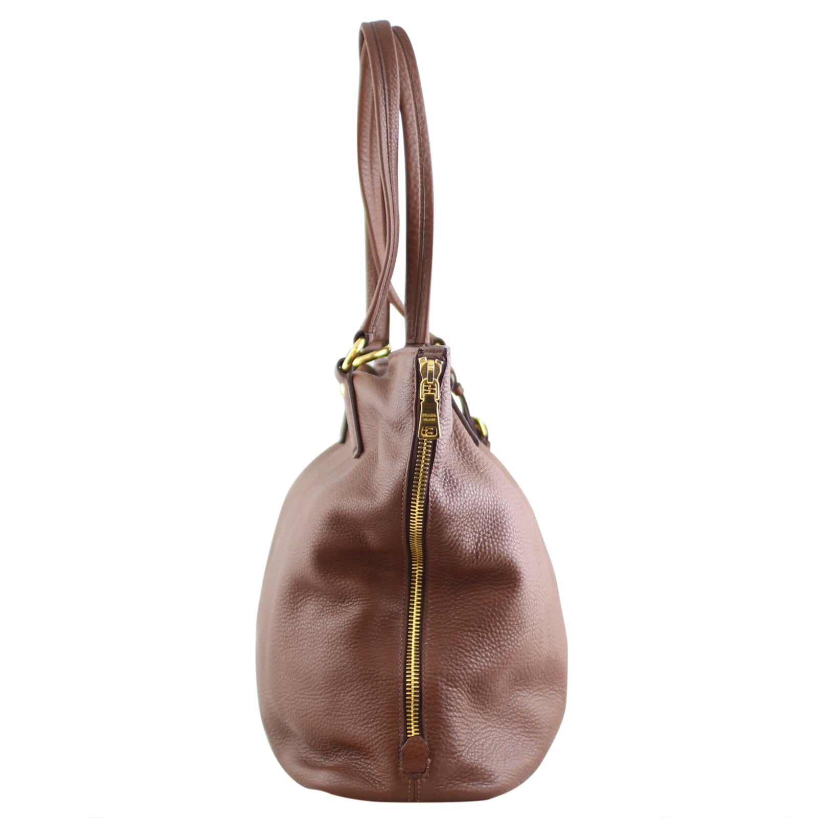 Prada Vitello Daino Expandable Shopper Tote side