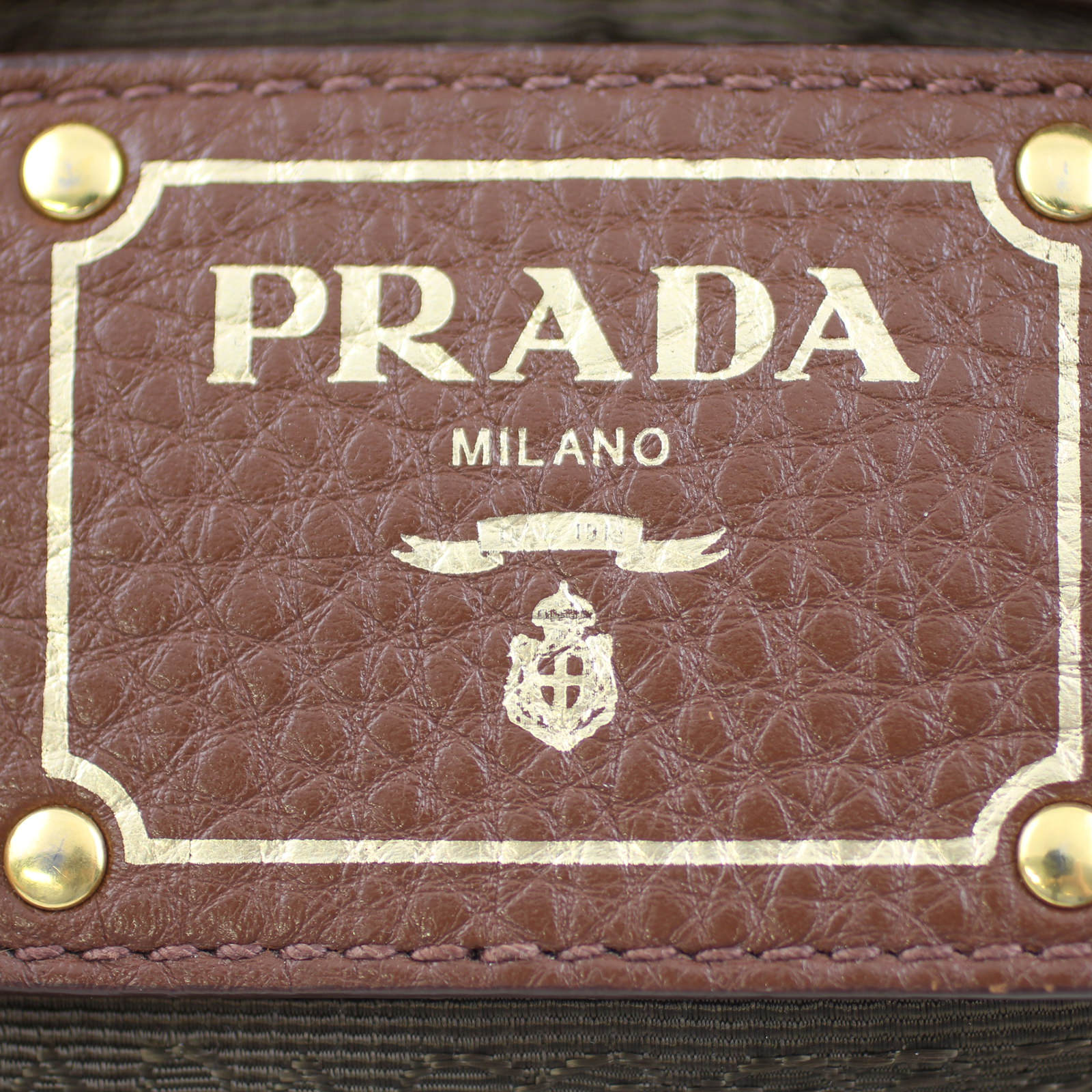 Prada Vitello Daino Expandable Shopper Tote stamp