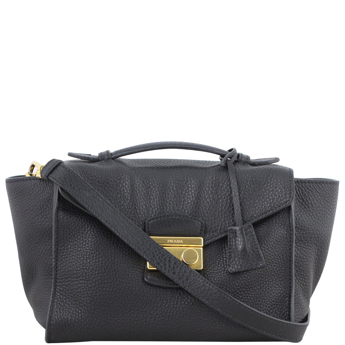 Prada Vitello Daino Flap Bag Front Strap