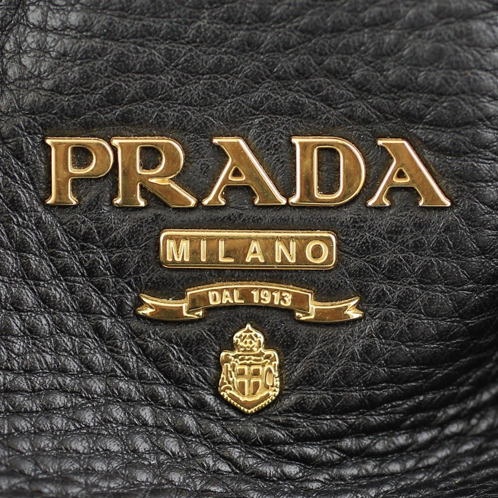 Prada Vitello Daino Large Shopping Tote Logo