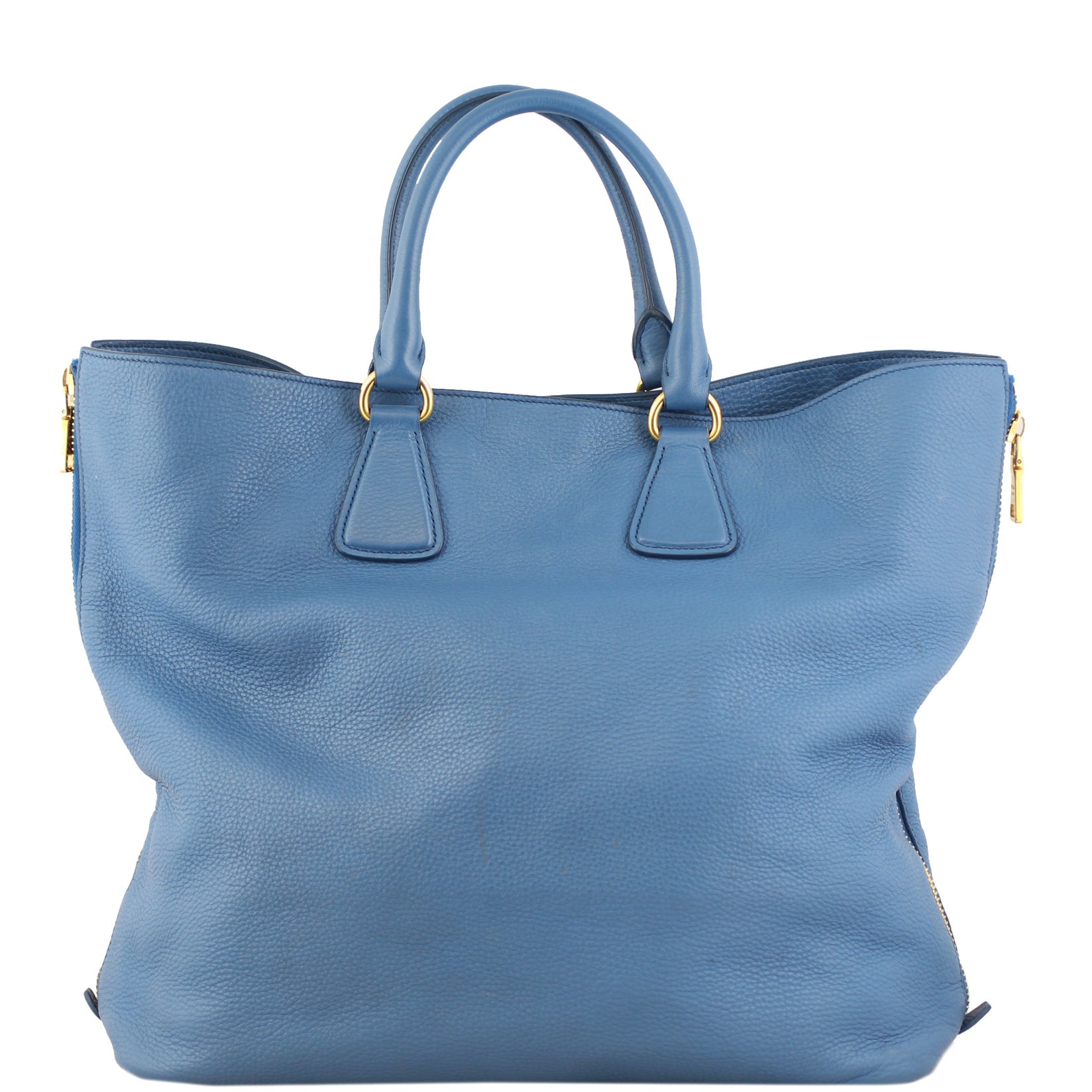 Prada Vitello Daino Large Expandable Shopper Tote Back