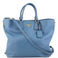 Prada Vitello Daino Large Expandable Shopper Tote Front
