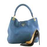 Prada Vitello Daino Sacca Hobo Bag Front