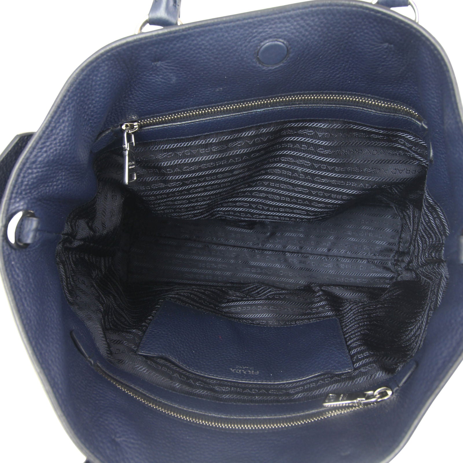 Prada Vitello Daino Shopping Large Tote Bag Interior