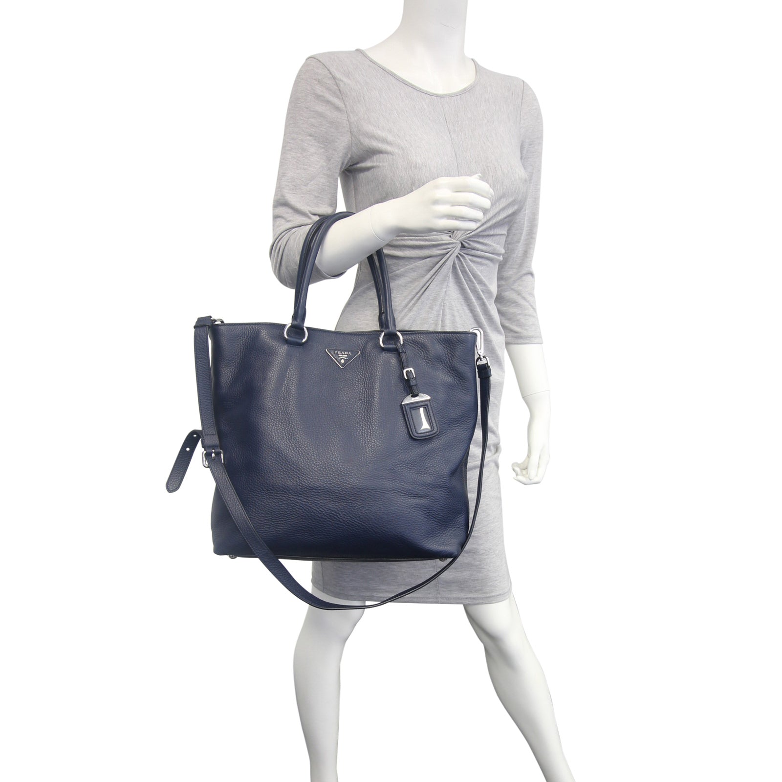 Prada Vitello Daino Shopping Large Tote Bag Mannequin