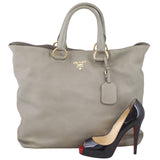 Prada Vitello Daino Large Shopping Tote Scale