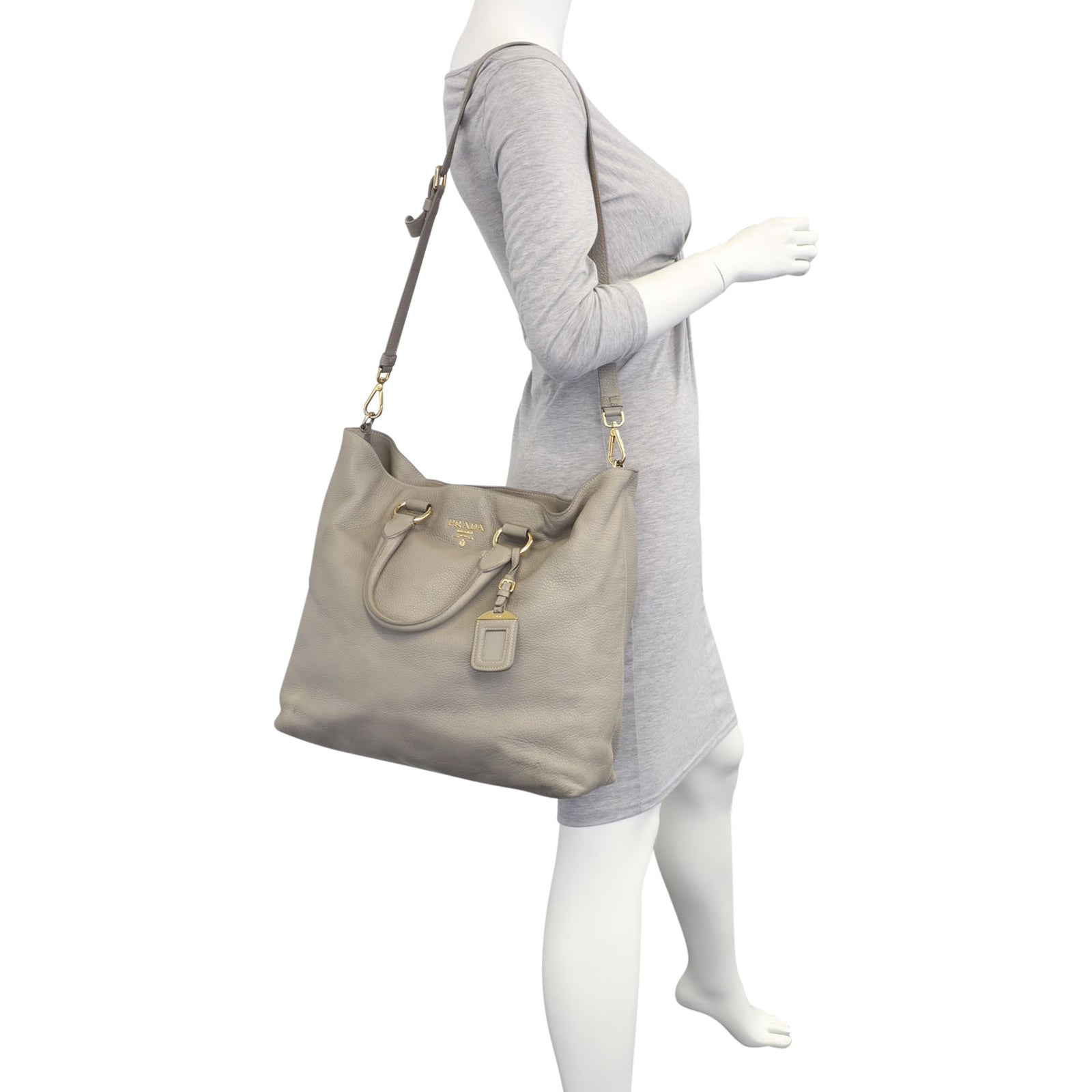 Prada Vitello Daino Large Shopping Tote Mannequin