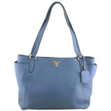 Prada Vitello Daino Side Pocket Tote Bag Front