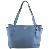 Prada Vitello Daino Side Pocket Tote Bag Front