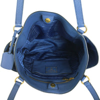 Prada Vitello Daino Side Pocket Tote Bag Interior