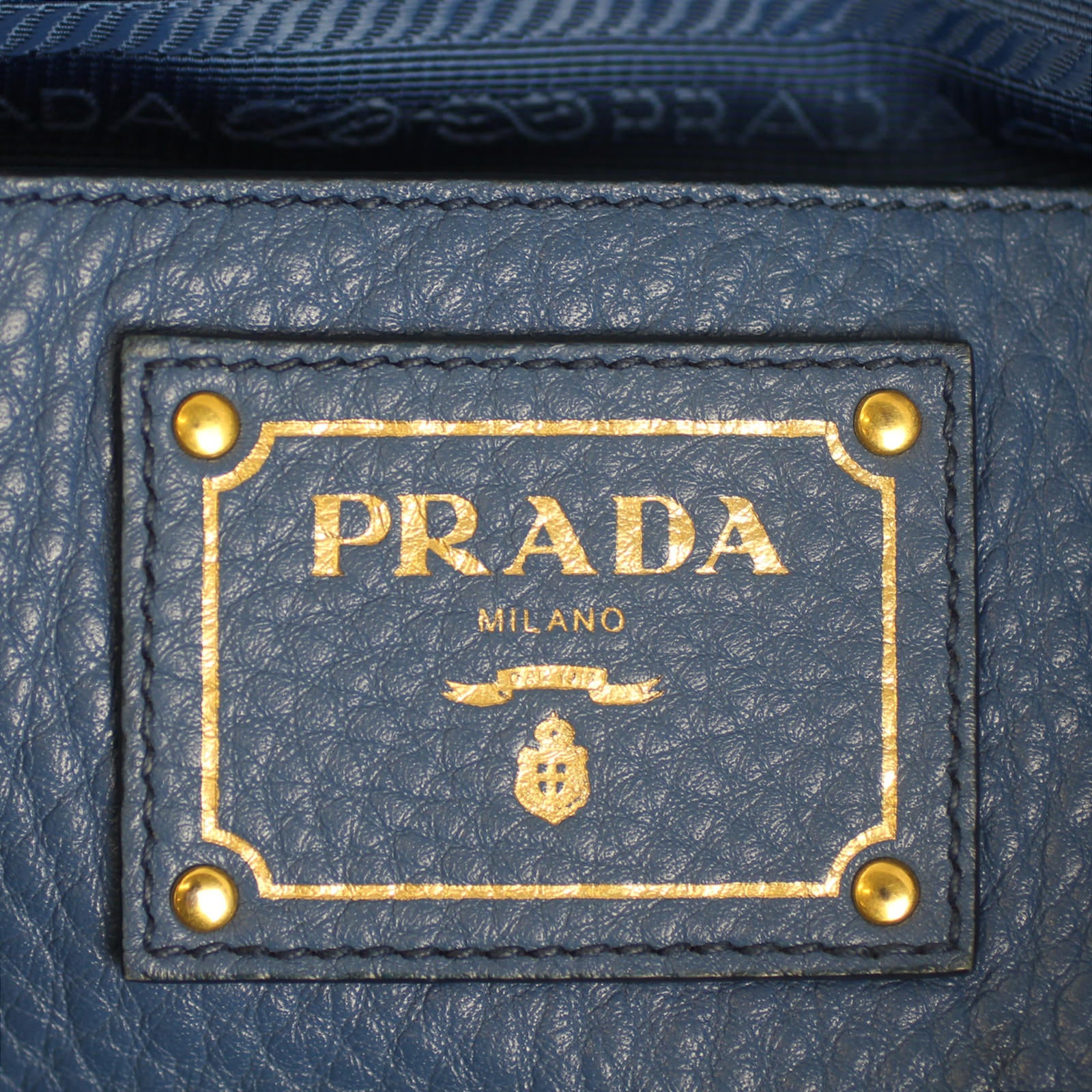 Prada Vitello Daino Side Pocket Tote Bag Stamp