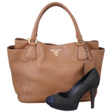 Prada Vitello Daino Twin Pocket Tote Shoe