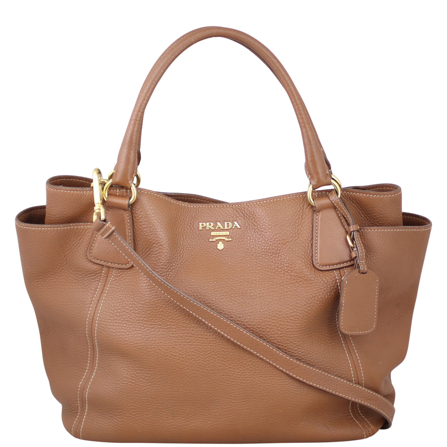 Prada Vitello Daino Twin Pocket Tote Front