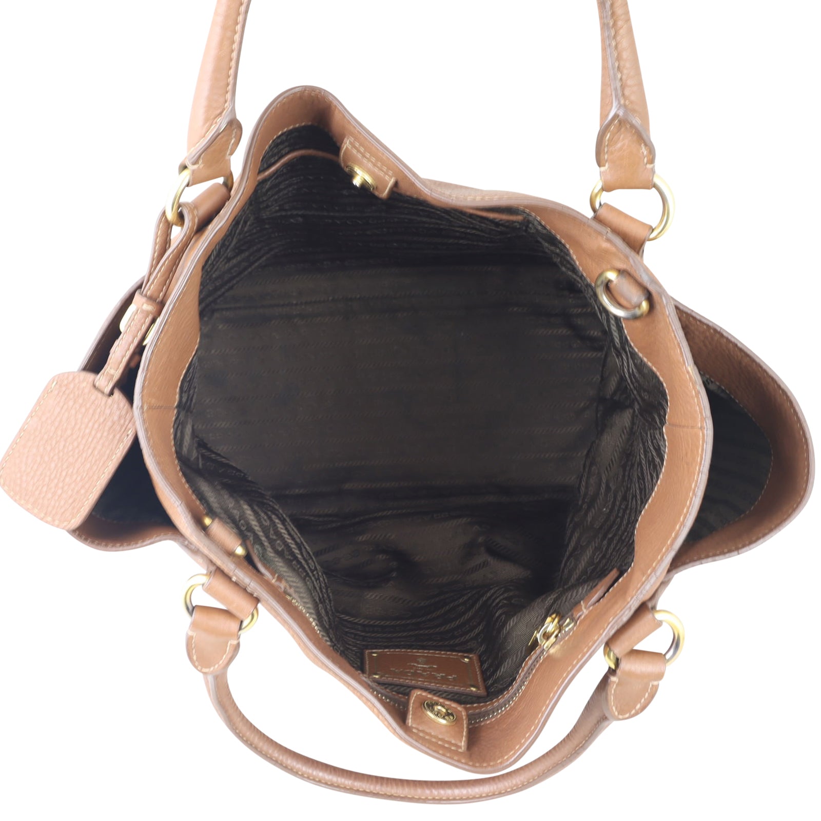Prada Vitello Daino Twin Pocket Tote Whole interior