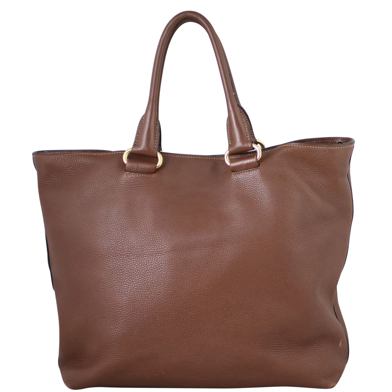 Prada Vitello Daino Two Way Shopping Tote Back