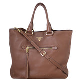 Prada Vitello Daino Two Way Shopping Tote Front