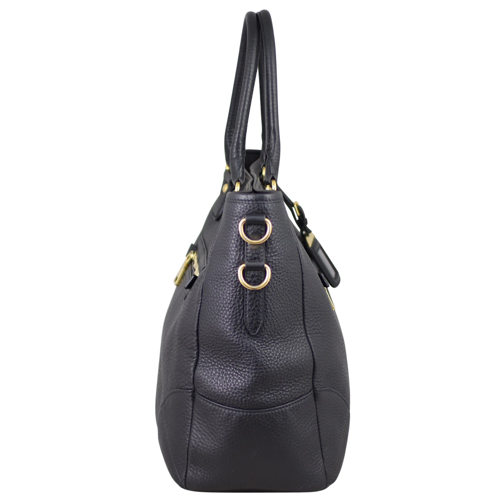 Prada Vitello Daino Zip Tote Bag Side