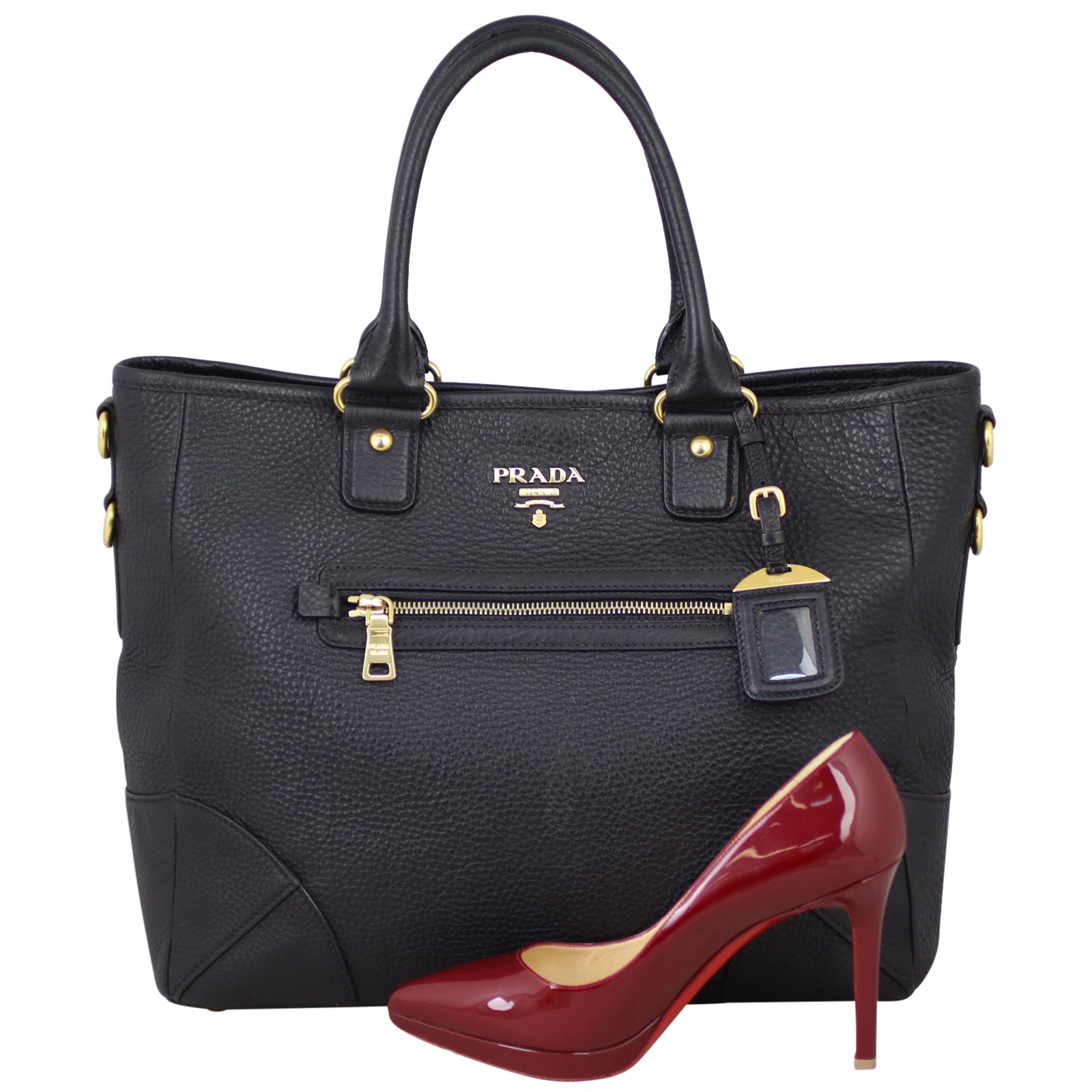 Prada Vitello Daino Zip Tote Bag Shoe
