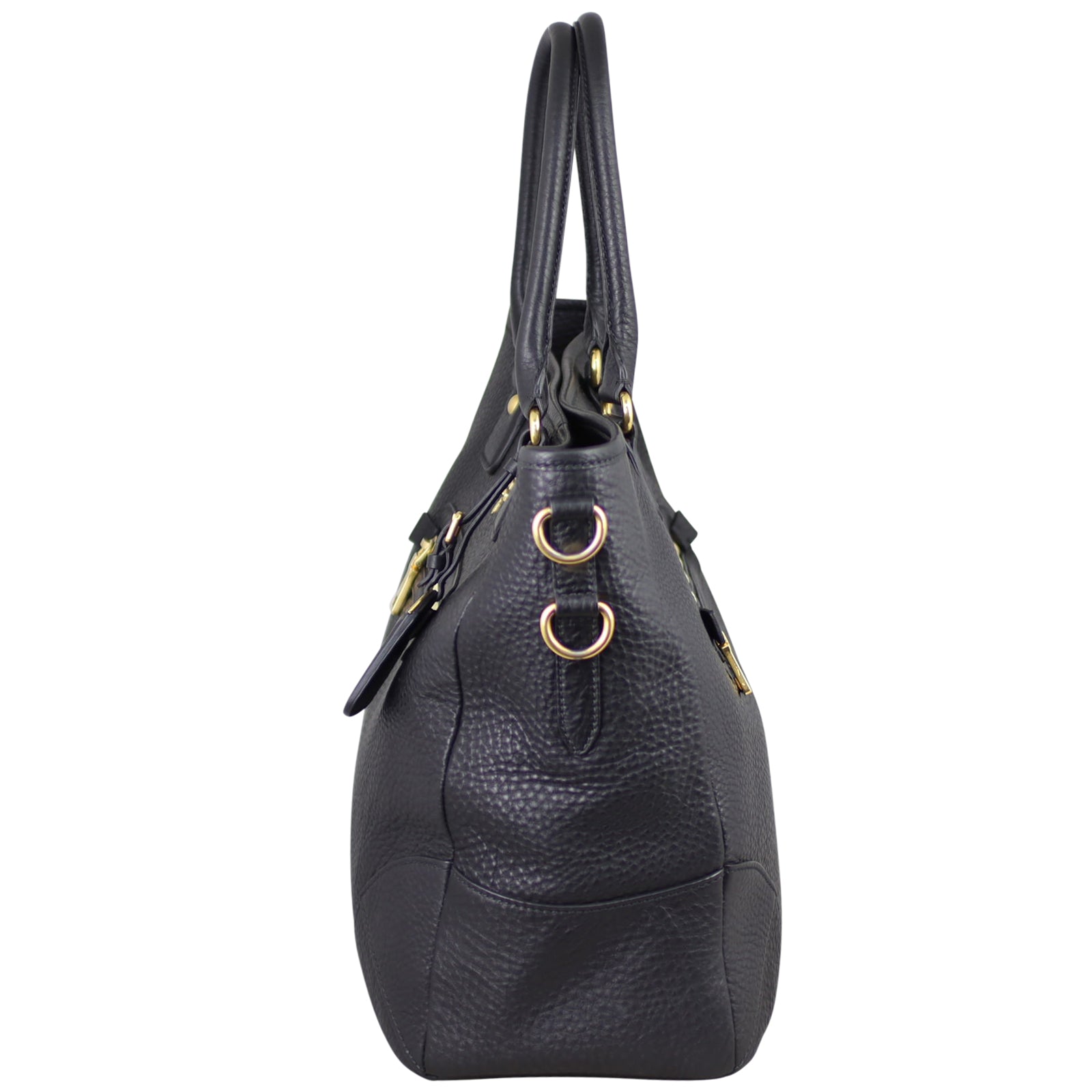 Prada Vitello Daino Zip Tote Bag Side