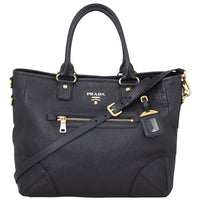 Prada Vitello Daino Zip Tote Bag Front