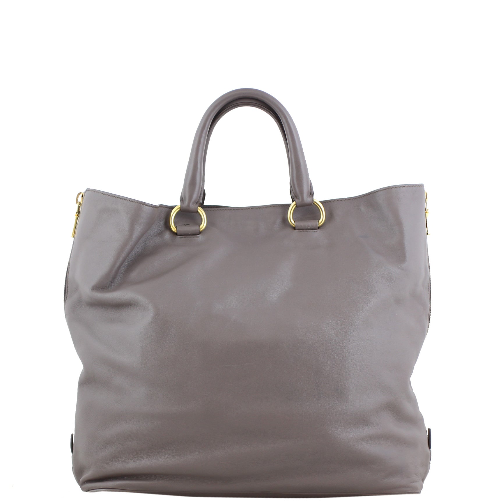 Prada Vitello Morbido Large Expandable Shopper Tote Back