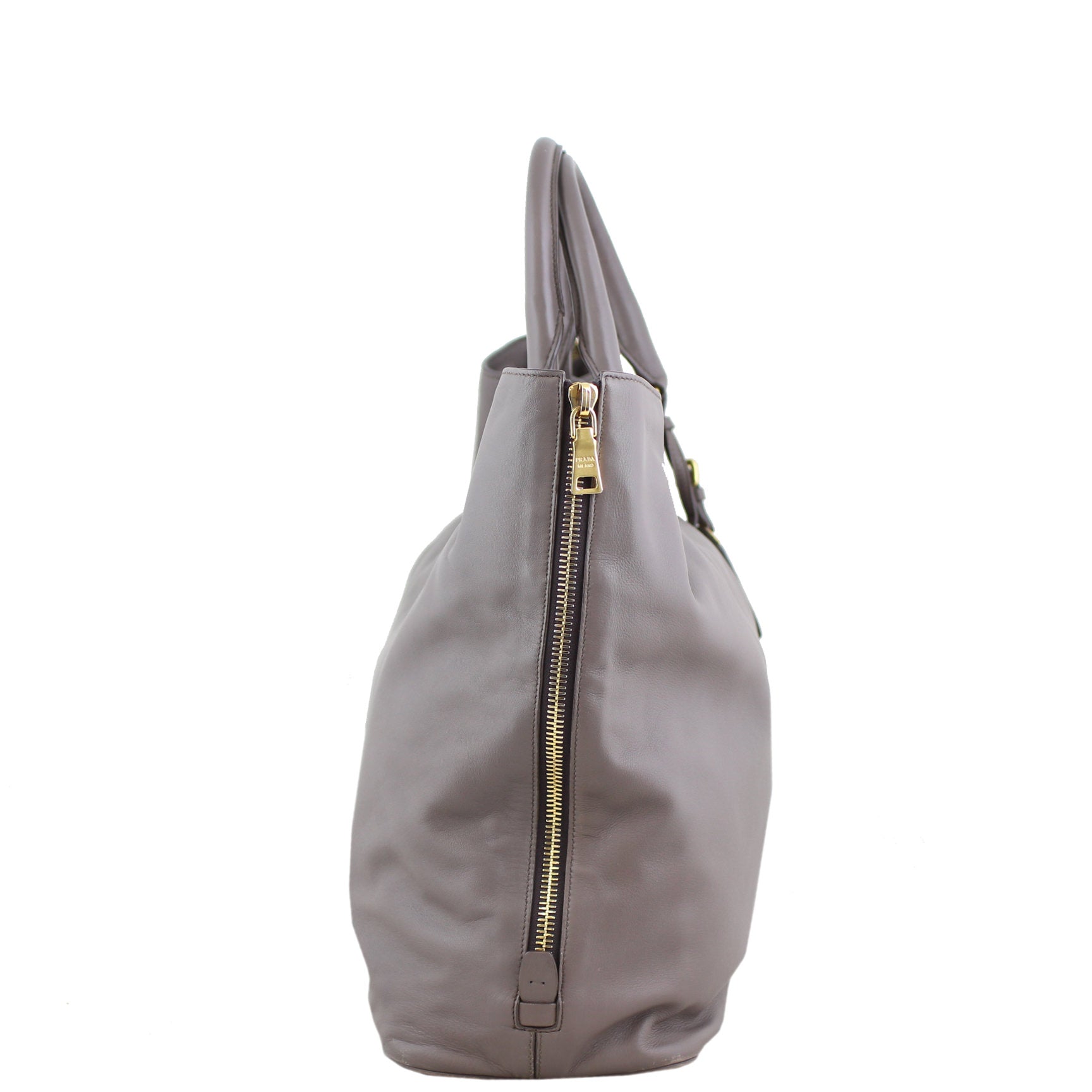 Prada Vitello Morbido Large Expandable Shopper Tote Right