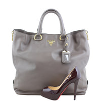 Prada Vitello Morbido Large Expandable Shopper Tote Scale