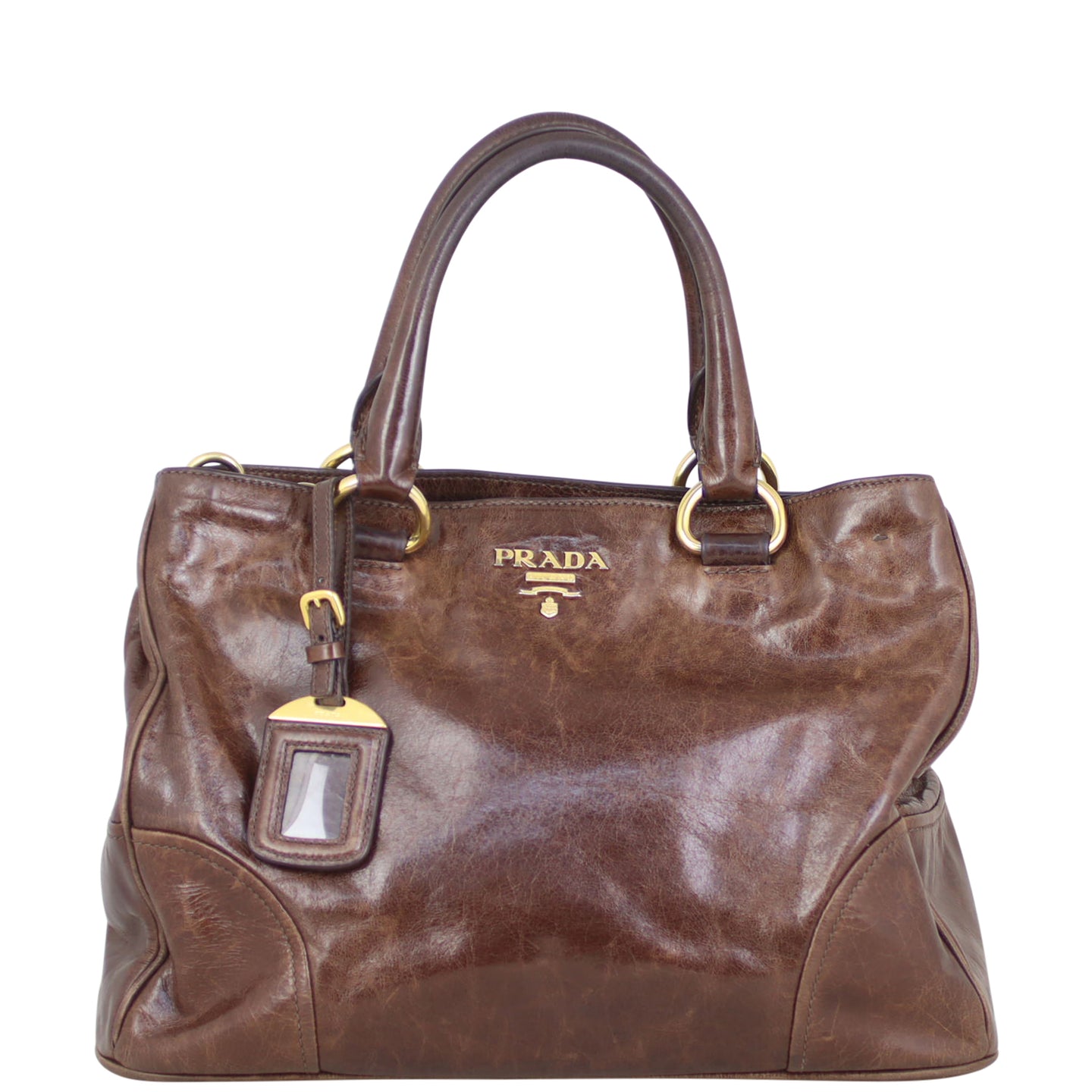 Prada Vitello Shine Two-Way Tote Front