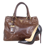 Prada Vitello Shine Two-Way Tote Shoe