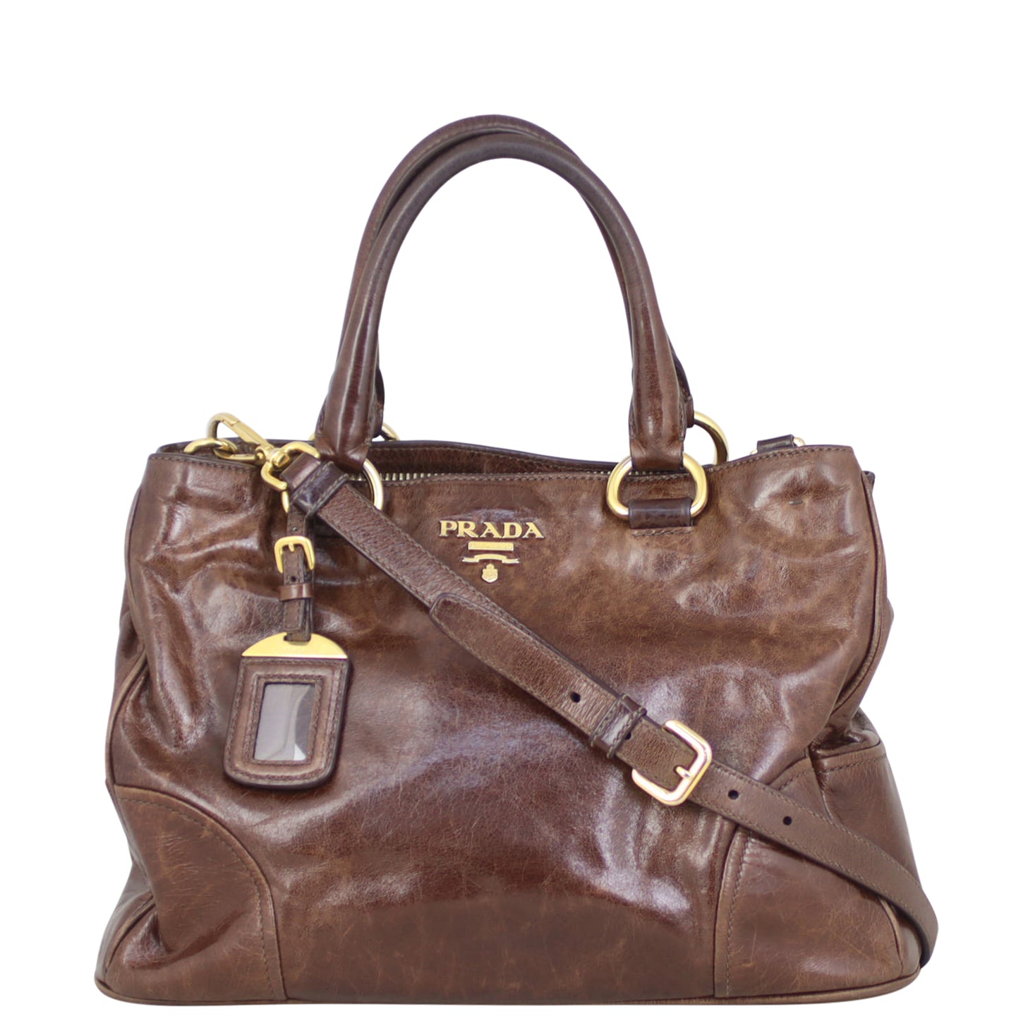 Prada Vitello Shine Two-Way Tote Front