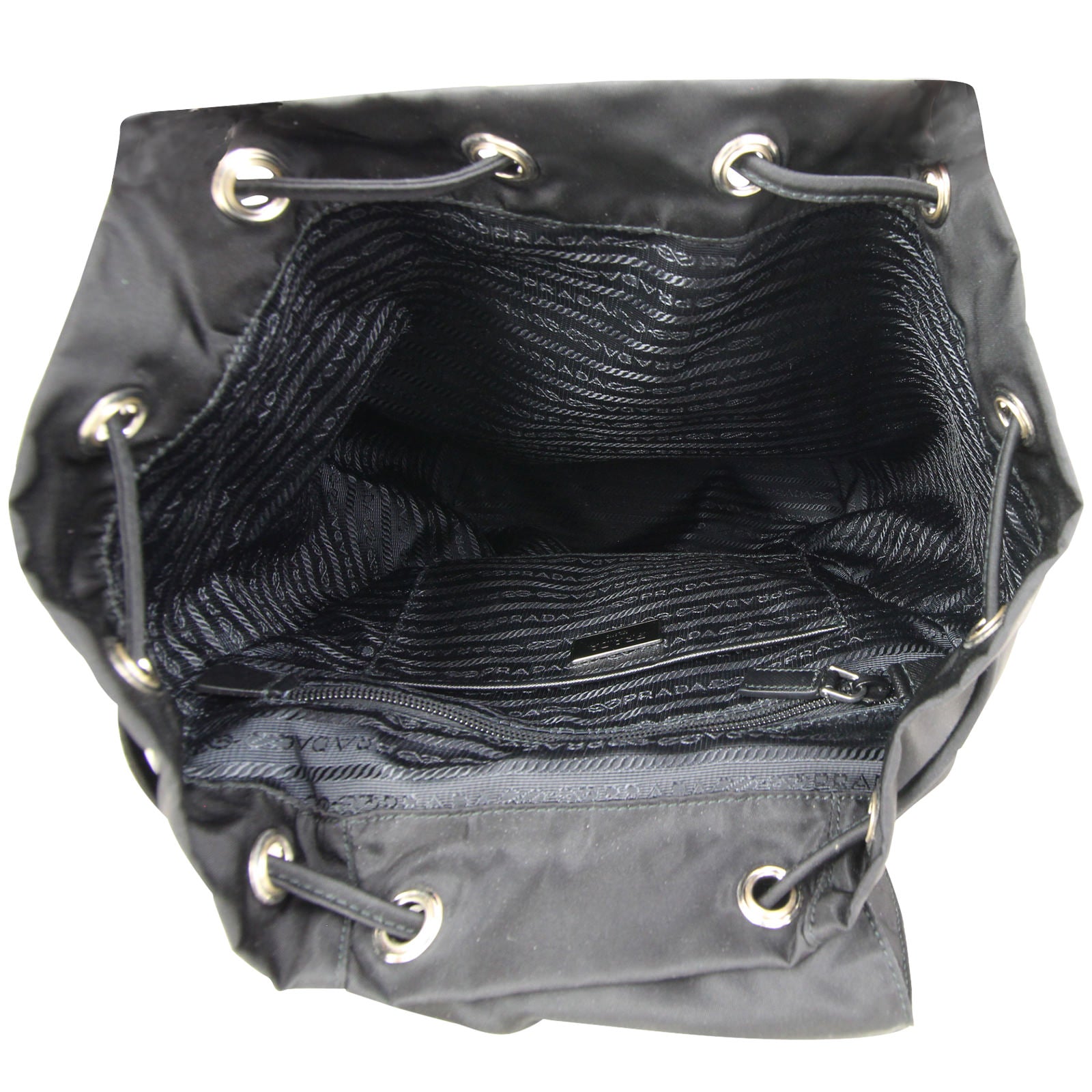 Prada Zainetto Vela Medium Drawstring Backpack Interior