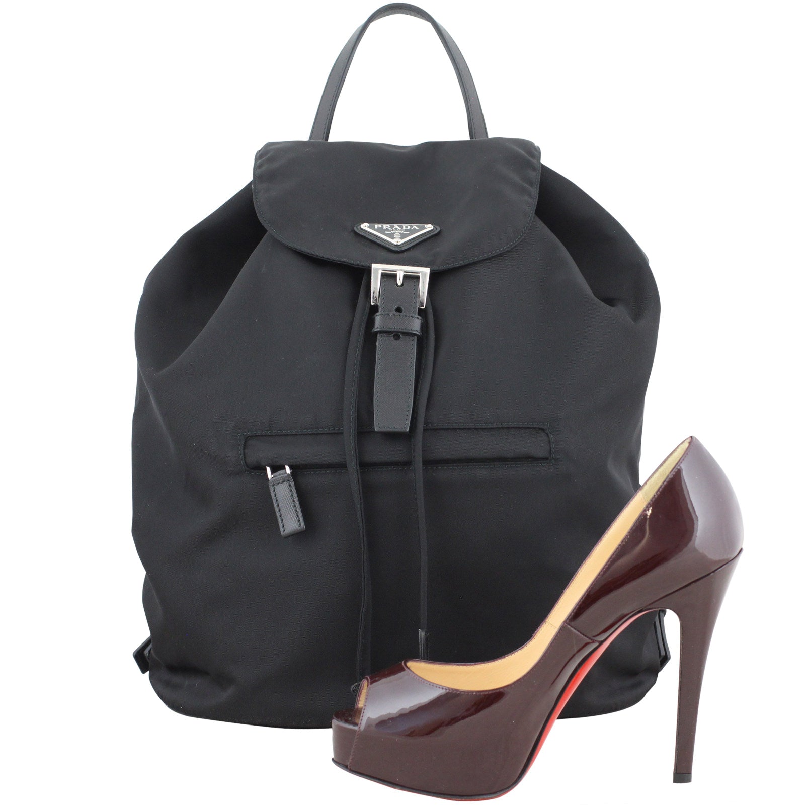 Prada Zainetto Vela Medium Drawstring Backpack Scale