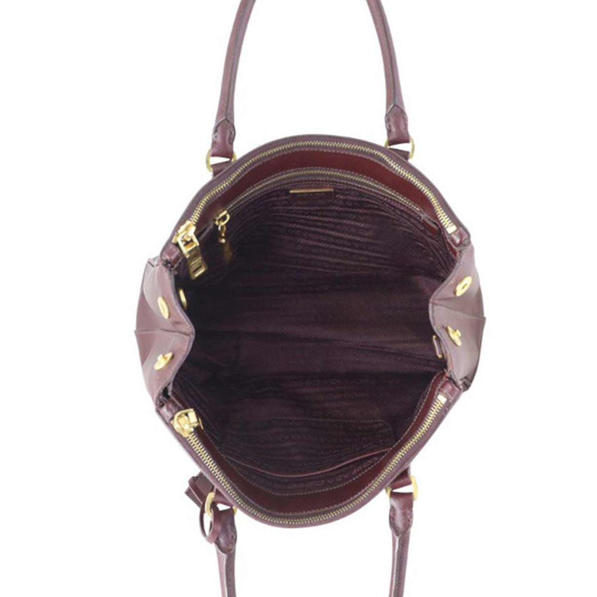 Prada Saffiano Galleria Double Zip Tote Small Interior