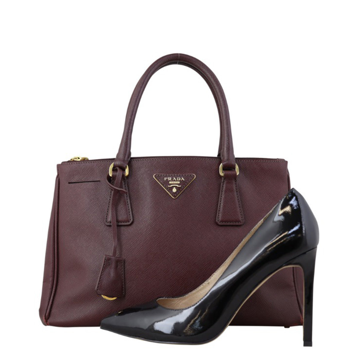 Prada Saffiano Galleria Double Zip Tote Small Shoe